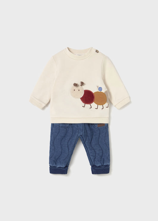 MAYORAL NEWBORN QUILTED TROUSERS SET