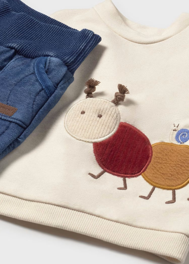 MAYORAL NEWBORN QUILTED TROUSERS SET