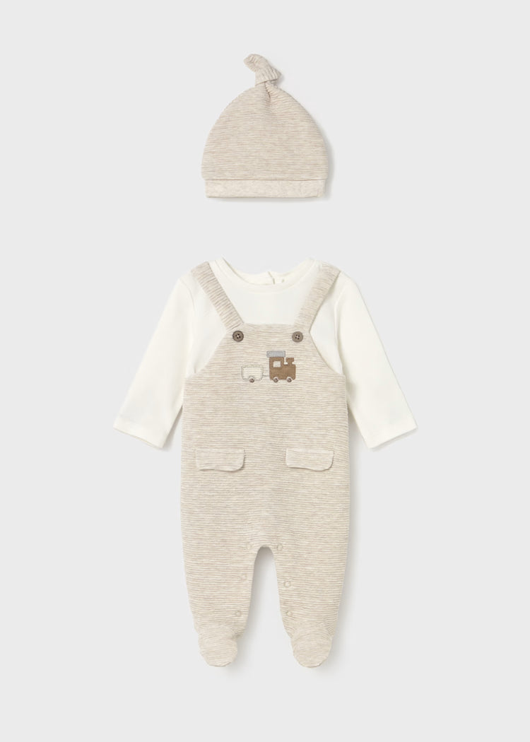 MAYORAL NEWBORN ROMPER AND HAT