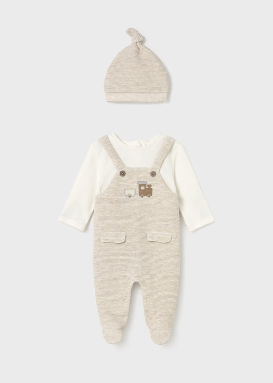 MAYORAL NEWBORN ROMPER AND HAT