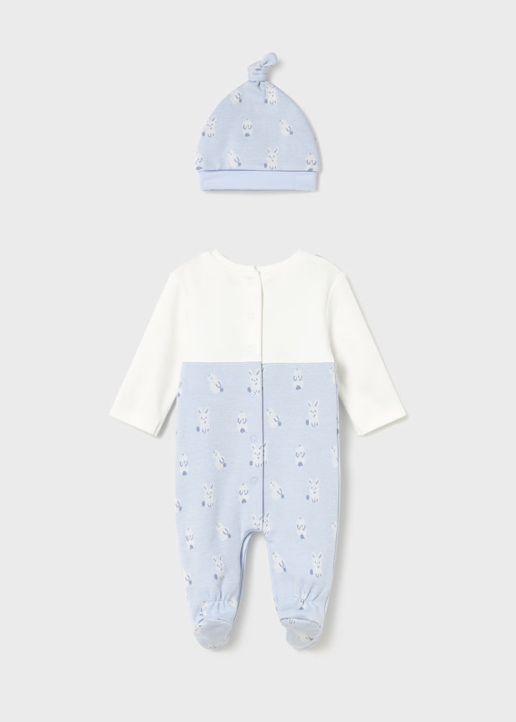 MAYORAL NEWBORN SET ROMPER ANF HAT