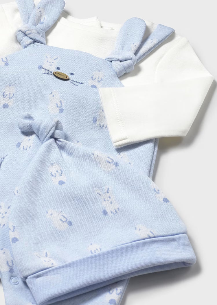 MAYORAL NEWBORN SET ROMPER ANF HAT