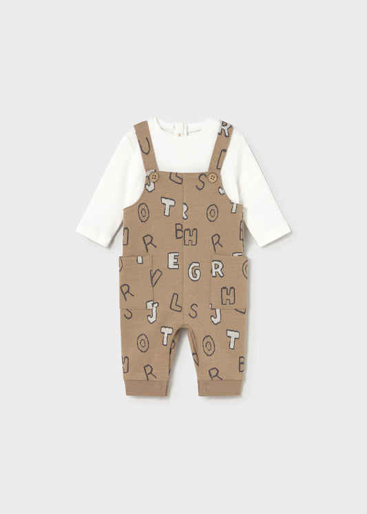 MAYORAL NEWBORN ROMPER WITH LETTERS PATTERN