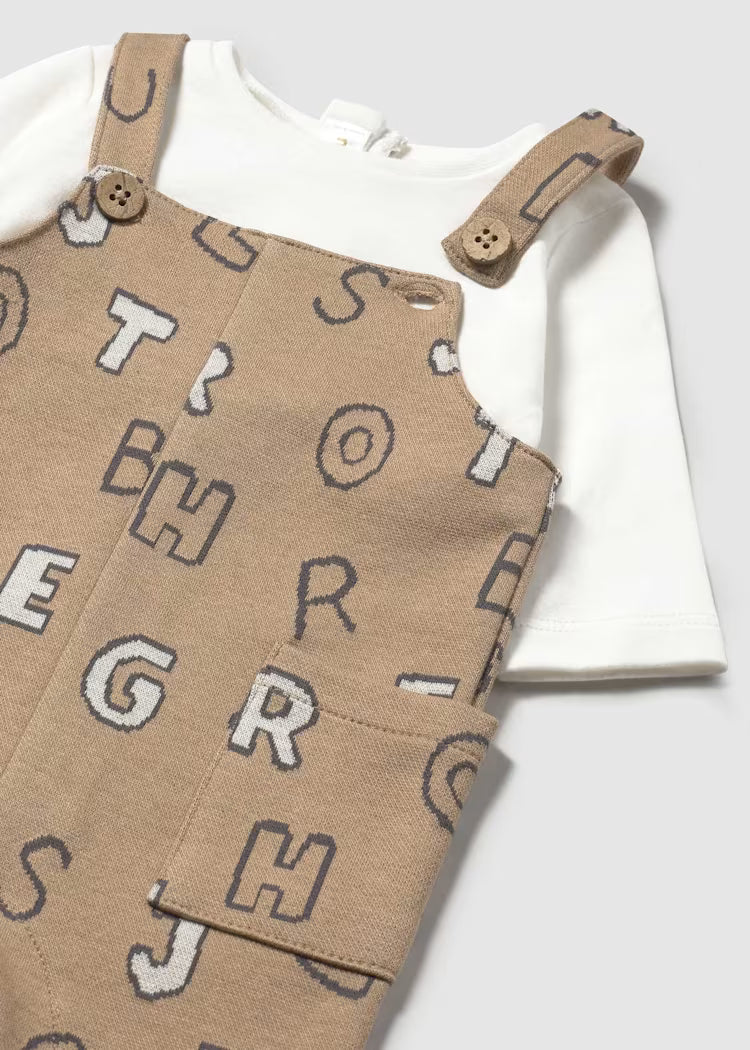 MAYORAL NEWBORN ROMPER WITH LETTERS PATTERN