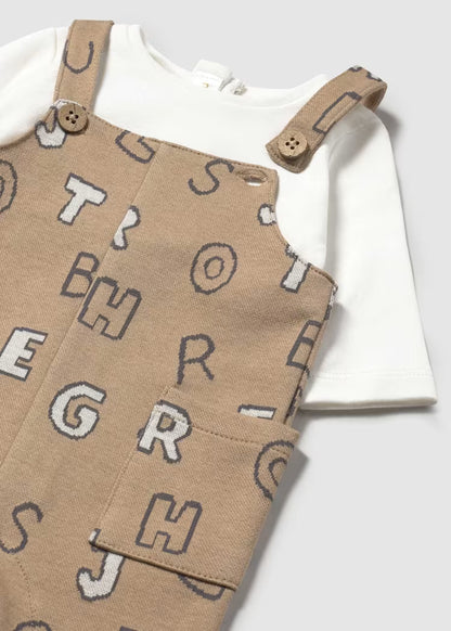 MAYORAL NEWBORN ROMPER WITH LETTERS PATTERN