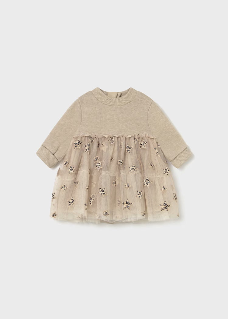 MAYORAL NEWBORN TULLE STARS DRESS