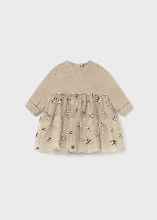 MAYORAL NEWBORN TULLE STARS DRESS