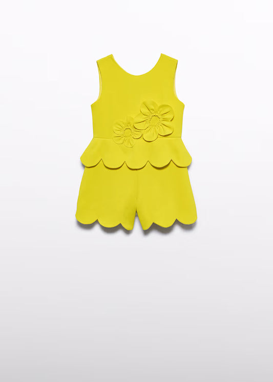 ABEL & LULA 3D FLORAL CREPE JUMPSUIT