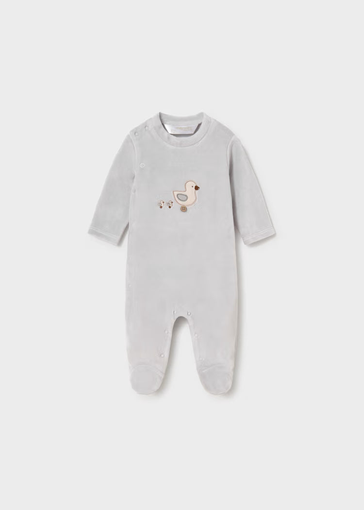 MAYORAL NEWBORN BABY SET OF 2 VELOUR ONESIES