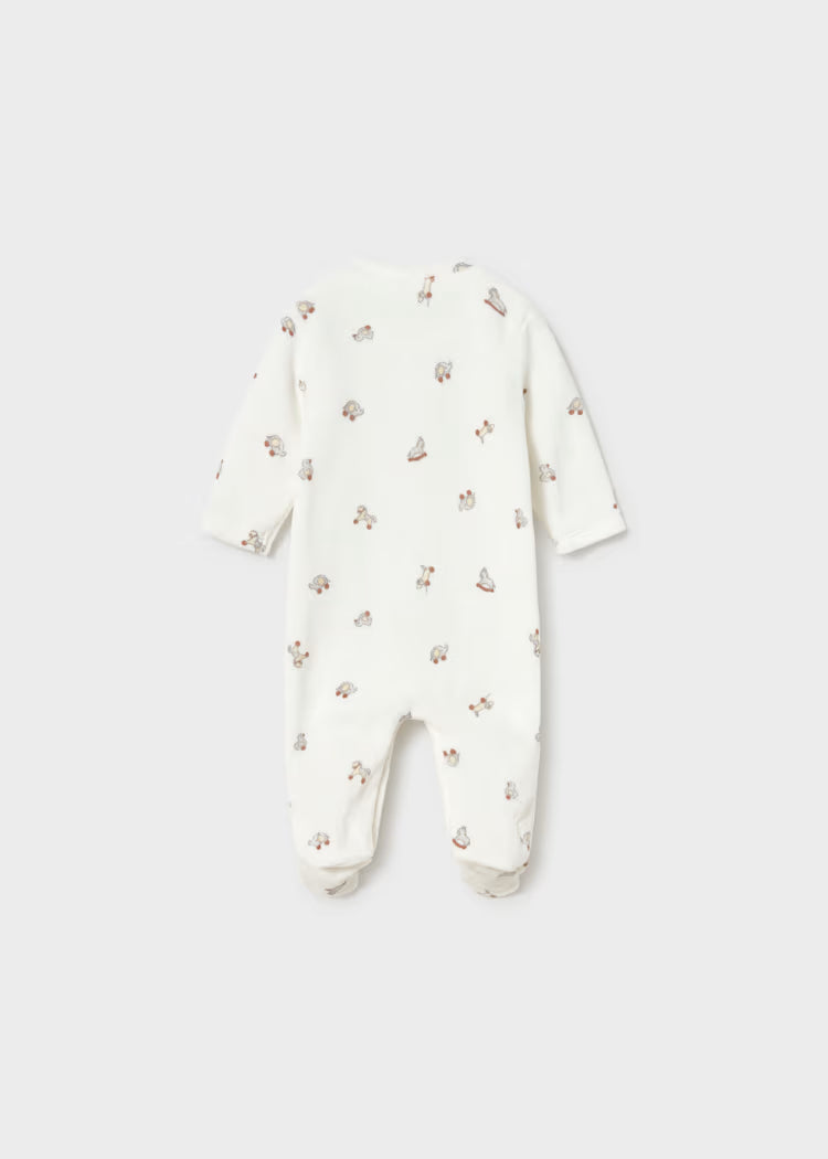 MAYORAL NEWBORN BABY SET OF 2 VELOUR ONESIES