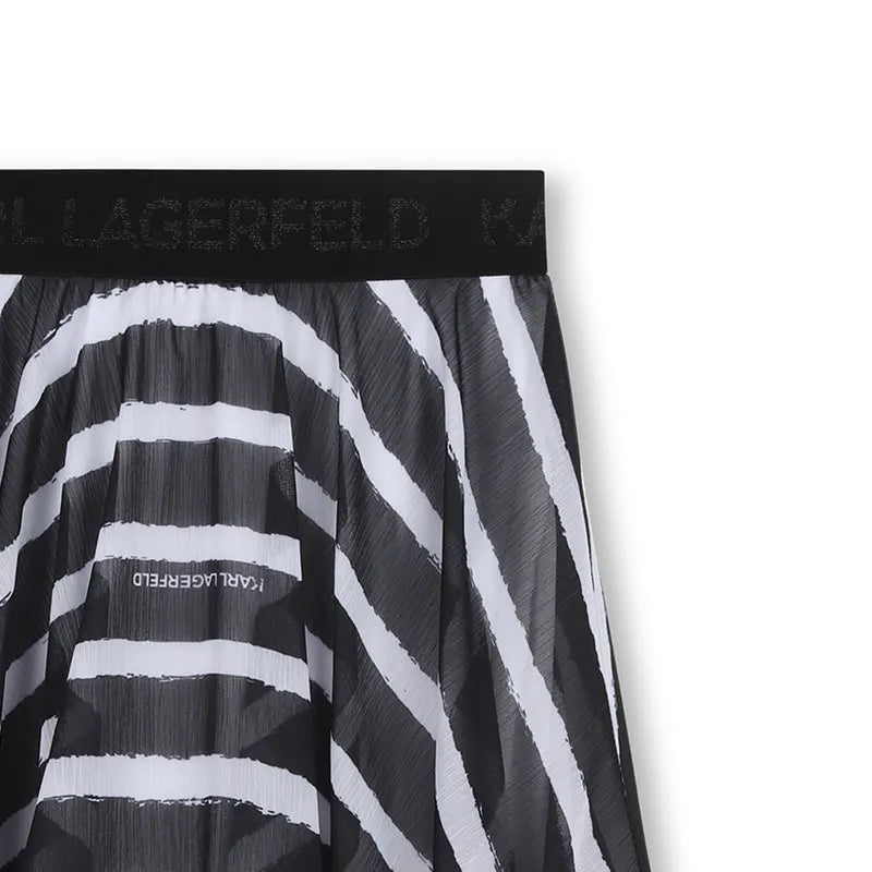 KARL LAGERFELD GIRLS ASYMMETRIC SATIN SKIRT