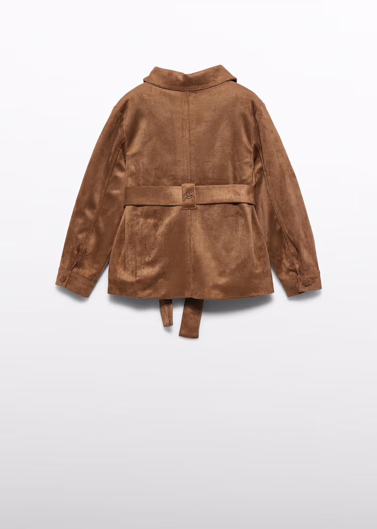 ABEL & LULA GIRLS SUEDE-LOOK SAHARA SAFARI COAT