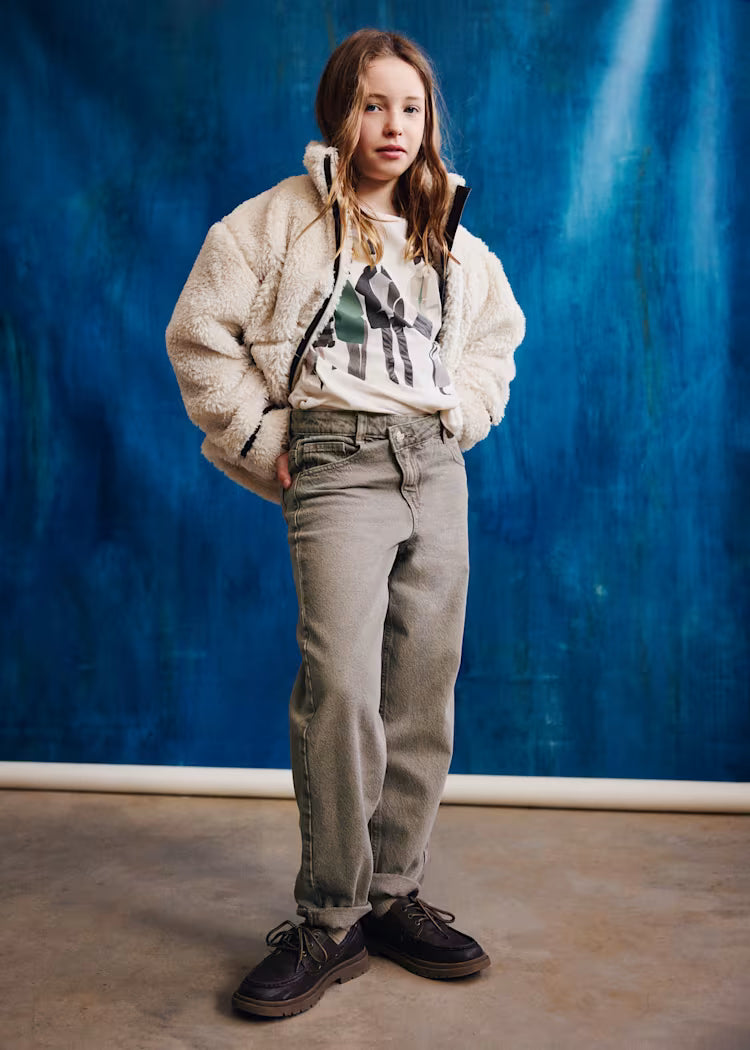 MAYORAL GIRL'S BARREL FIT TWILL PANTS