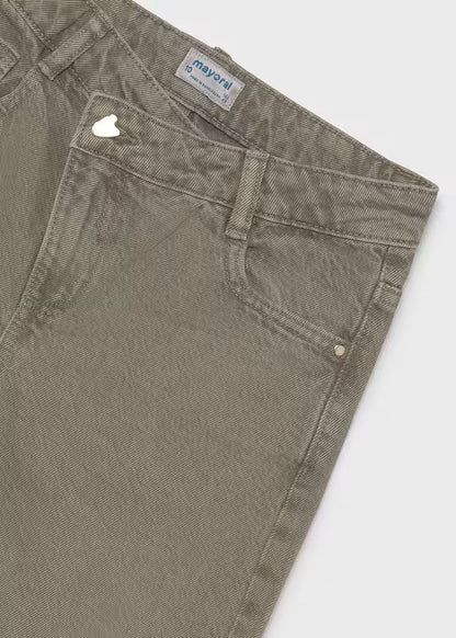MAYORAL GIRL'S BARREL FIT TWILL PANTS