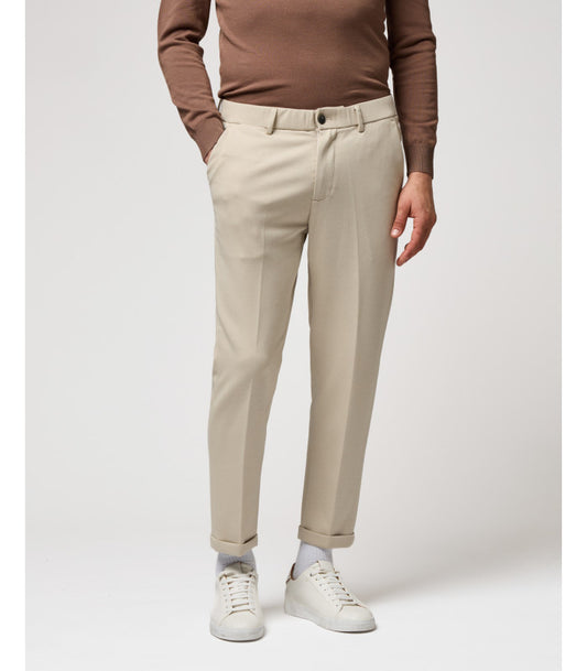 GIANNI LUPO ELASTIC WAIST CARROT FIT TROUSERS