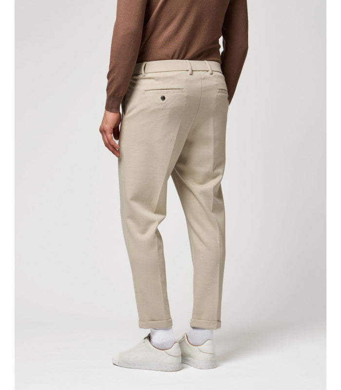 GIANNI LUPO ELASTIC WAIST CARROT FIT TROUSERS