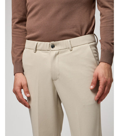 GIANNI LUPO ELASTIC WAIST CARROT FIT TROUSERS