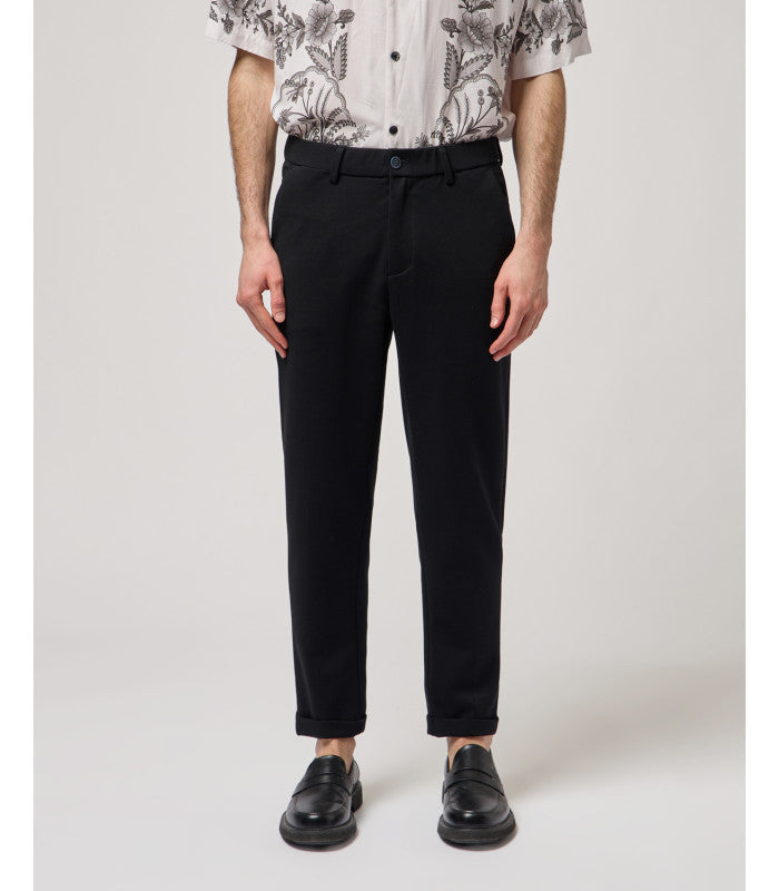 GIANNI LUPO ELASTIC WAIST CARROT FIT TROUSERS