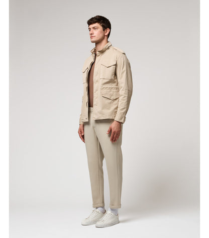 GIANNI LUPO ELASTIC WAIST CARROT FIT TROUSERS