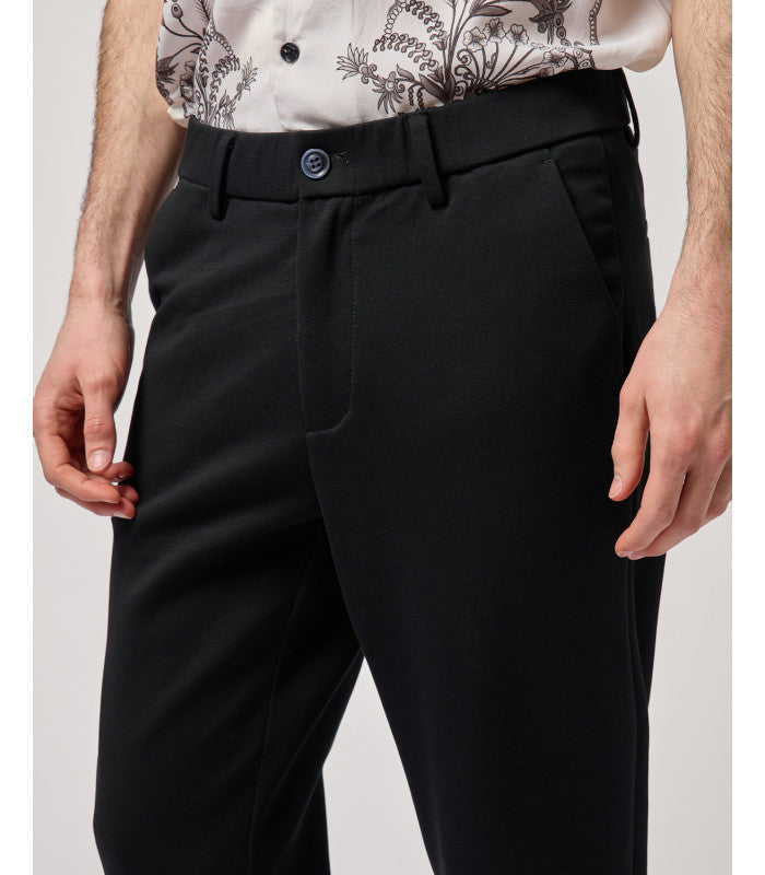 GIANNI LUPO ELASTIC WAIST CARROT FIT TROUSERS