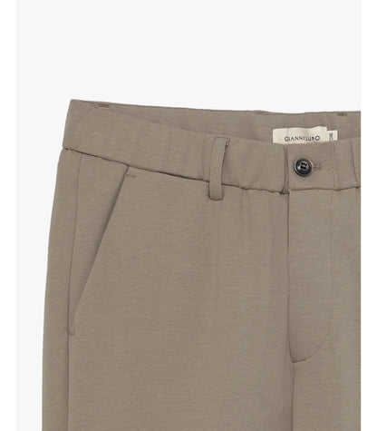 GIANNI LUPO ELASTIC WAIST CARROT FIT TROUSERS