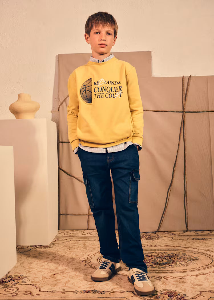 MAYORAL KIDS SOFT DENIM CARGO JOGGERS