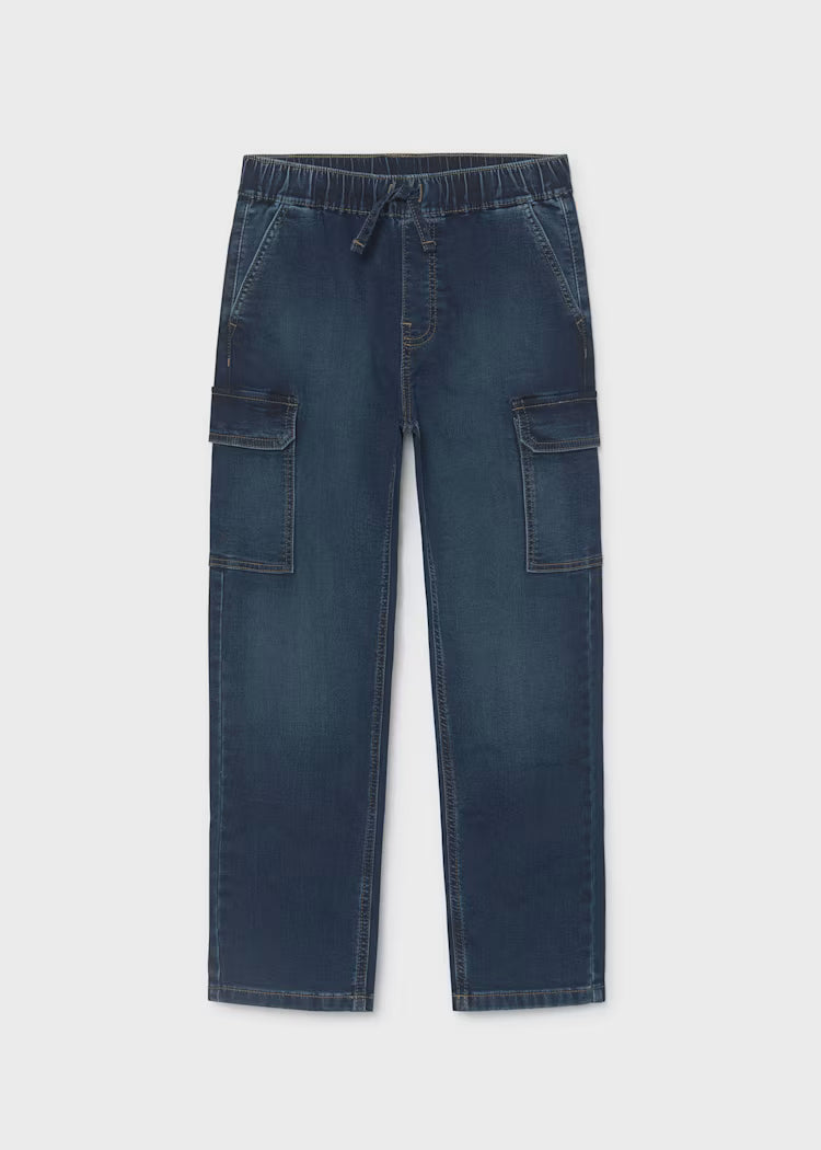 MAYORAL KIDS SOFT DENIM CARGO JOGGERS