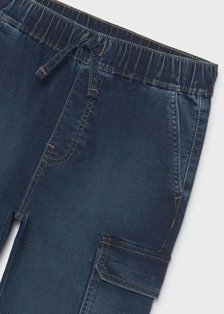 MAYORAL KIDS SOFT DENIM CARGO JOGGERS