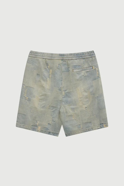 ACUPUNCTURE FASHION PATCH WORK SHORTS