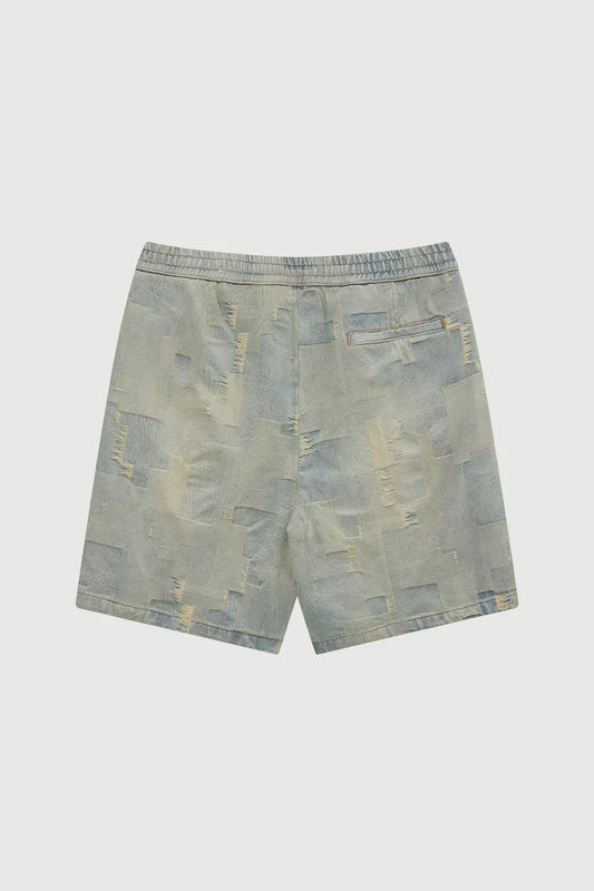 ACUPUNCTURE FASHION PATCH WORK SHORTS