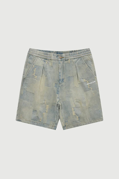 ACUPUNCTURE FASHION PATCH WORK SHORTS
