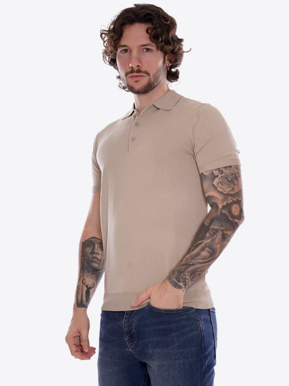 GIANNI LUPO MUSCLE FIT KNITTED POLO SHIRT