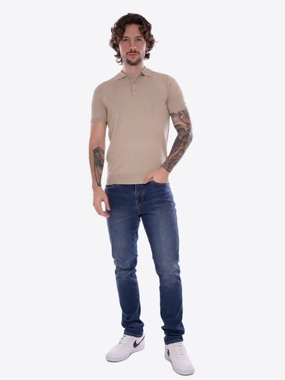 GIANNI LUPO MUSCLE FIT KNITTED POLO SHIRT