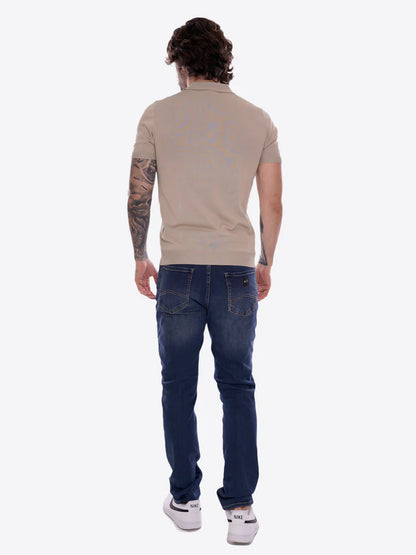 GIANNI LUPO MUSCLE FIT KNITTED POLO SHIRT