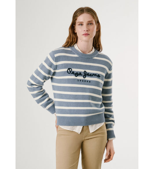 PEPE JEANS WOMAN CAPRICE STRIPE KNITTED PULLOVER