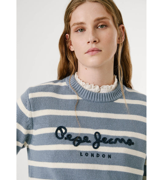 PEPE JEANS WOMAN CAPRICE STRIPE KNITTED PULLOVER