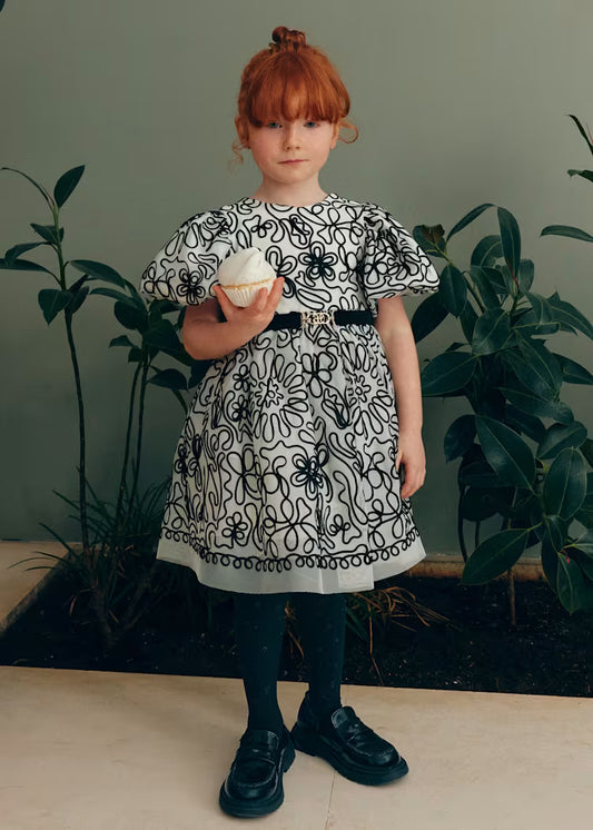 ABEL & LULA EMBROIDED TULLE DRESS