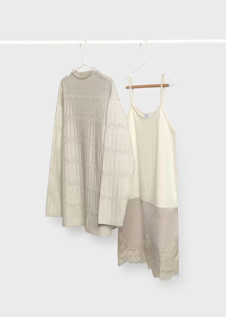 MAYORAL KIDS KNITTED LACE DRESS