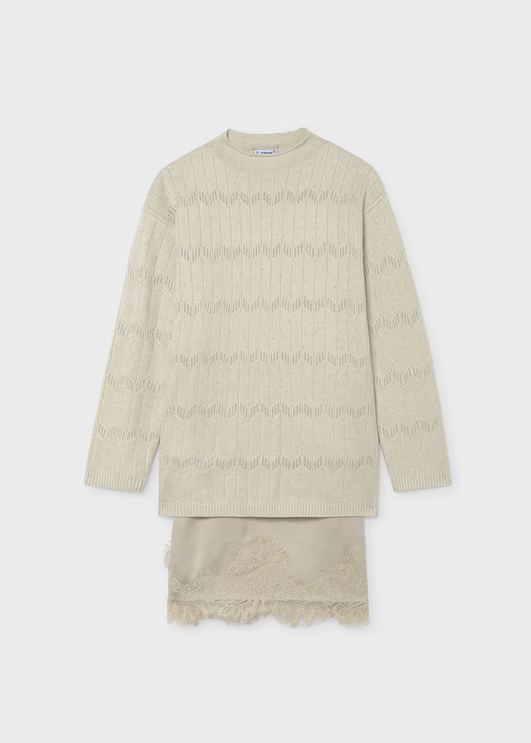 MAYORAL KIDS KNITTED LACE DRESS