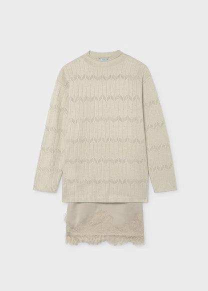 MAYORAL KIDS KNITTED LACE DRESS