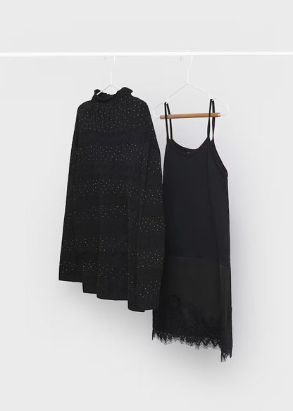 MAYORAL GIRLS LACE-KNIT DRESS