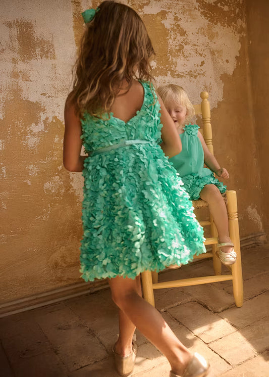 ABEL & LULA 3D PUFFED FLOWER DRESS