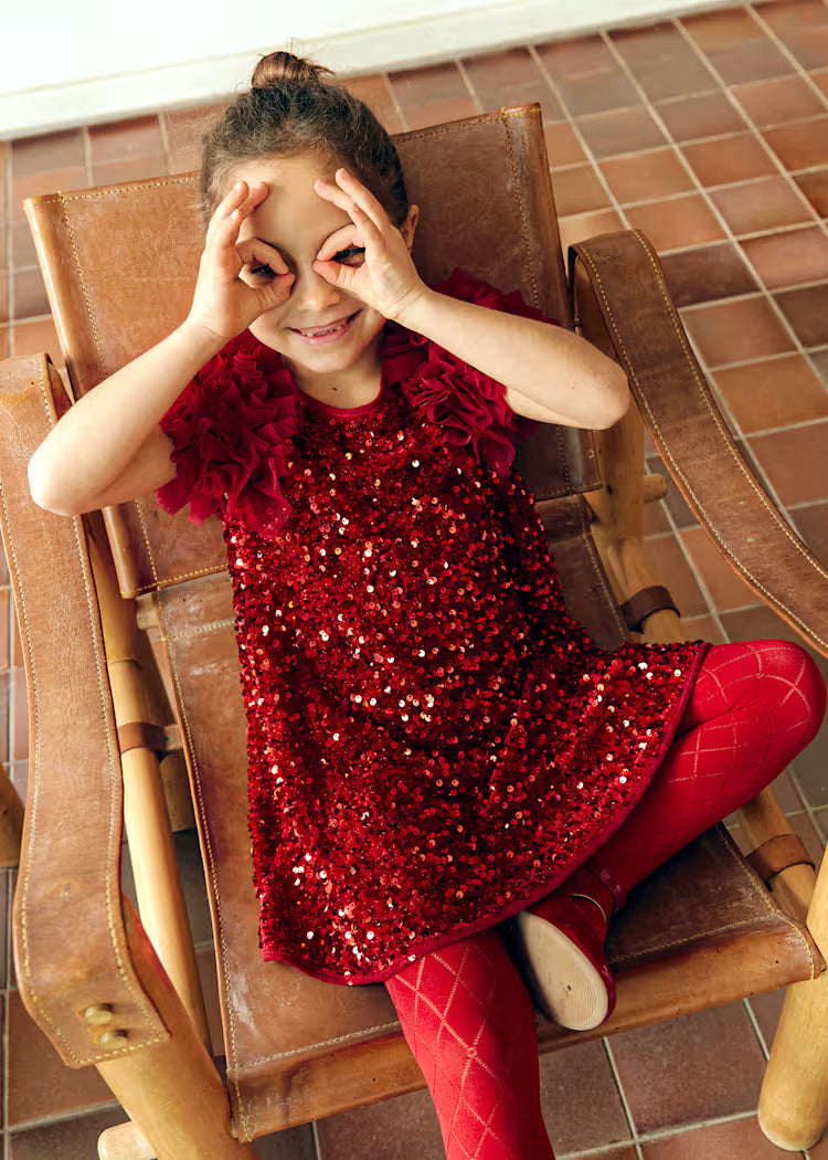 MAYORAL GIRLS SEQUIN AND TULLE DRESS