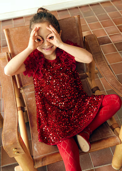 MAYORAL GIRLS SEQUIN AND TULLE DRESS