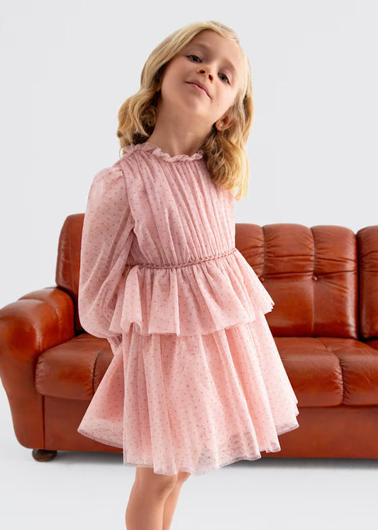 MAYORAL ABEL&LULA GIRLS GLITTER TULLE DRESS