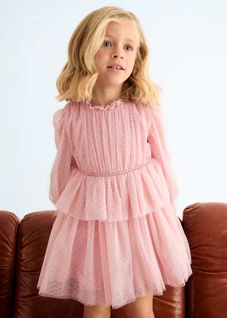MAYORAL ABEL&LULA GIRLS GLITTER TULLE DRESS