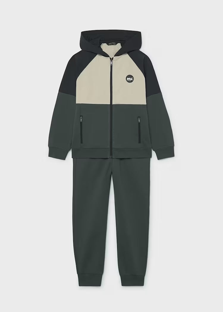 MAYORAL KIDS BACKPRINT SET ZIP UP HOODIE & JOGGERS