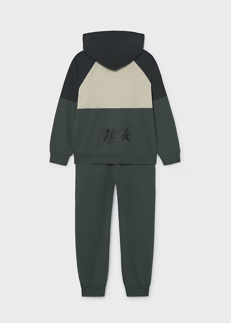 MAYORAL KIDS BACKPRINT SET ZIP UP HOODIE & JOGGERS