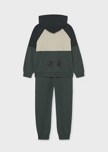 MAYORAL KIDS BACKPRINT SET ZIP UP HOODIE & JOGGERS