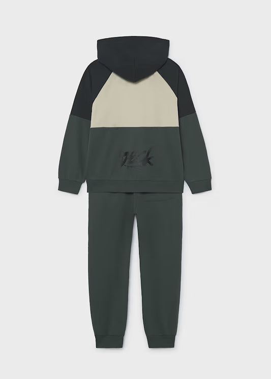 MAYORAL KIDS BACKPRINT SET ZIP UP HOODIE & JOGGERS